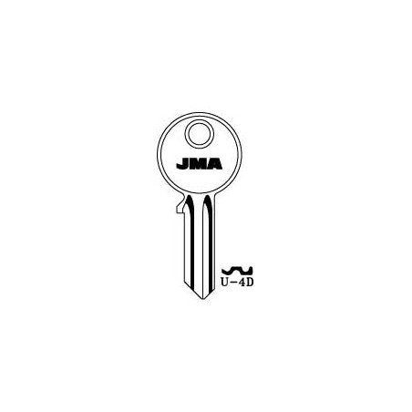 Universal 4 pin key blank, standard profile